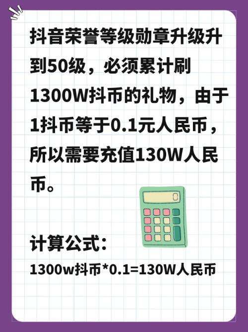 升级50级抖音号需要多少人民币